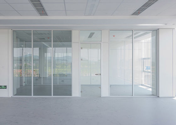 pre-fabricated Fast delivery glazed partition wall for commerial room indoor office temperature glass