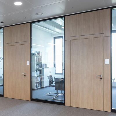 OEM Office 10mm Tempered Gass Wall Wooden Panel Partition Glass Partition for Conference Cubicles