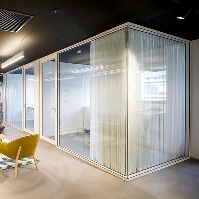 High-end Modular Aluminium Double Glass Office Glass Walls Partition Cubicles