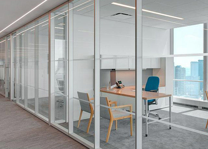 Relocated Reusable Acoustic Glass Office Partitions Panel Hooked Partition System