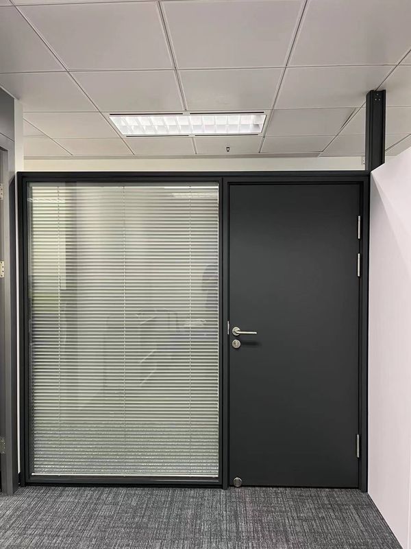 Aluminum Glass Partition Wall 1.2m-2.0m Height Customizable Office Divider