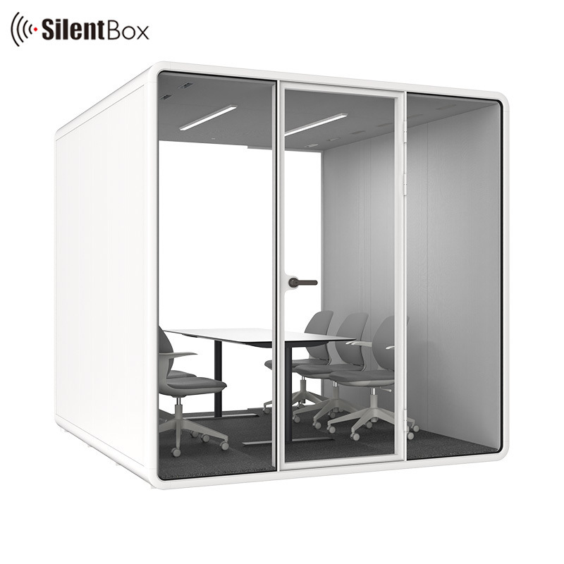 6 Person Capacity Silent Booth with Aluminum+Steel Frame and Modern Design for Office and Studio